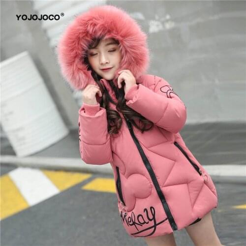 Baby girl clothes girl down jacket cotton coat jacket autumn and winter thick warm hooded jacket girl fashion fur collar jacket