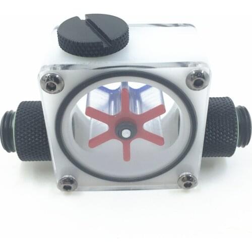 Water cooling Flow Meter Indicator Light-emitting Computer PC Liquid Water Cooling System CPU White POM with plug connector