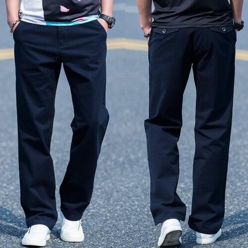 New Arrival Autumn Winter Warm Thick Casual Elastic Trousers Super Large High Quality Cotton Young Mens Long Pants Size 28-46