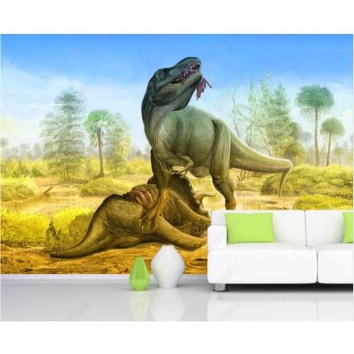 Custom photo mural 3d wallpaper HD dinosaur predator forest scenery home decor bedroom 3d wall murals wallpaper for walls 3 d