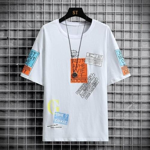 Casual Tshirts Men Black Tshirts 100% Cotton Print Tops Short Sleeve Comfortable O-neck T-shirts Male High Quality Dropshipping