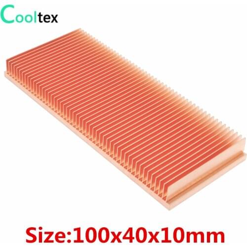 High Quality Pure Copper Heatsink 100x40x10mm Skiving Fin DIY Heat Sink Radiator For Electronic CHIP LED IC RAM Cooling Cooler