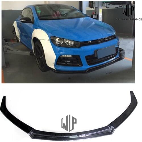 VW Carbon Fiber Front Bumper lip splitter Car styling Only for Volkswagen Scirocco R Karztec Style Car body kit 2009-2016