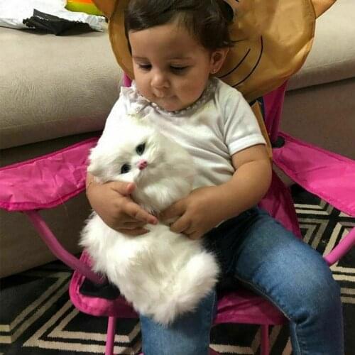 Realistic Cute Simulation Stuffed Plush White Persian Toys Decor E3J9 Cats Gift Table Girls Kids Xmas Dolls Cat Boys U6U4