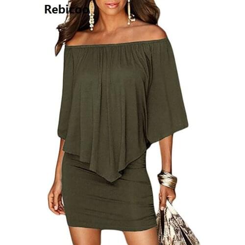 Летние платья с открытыми плечами Rebicoo China At AliExpress