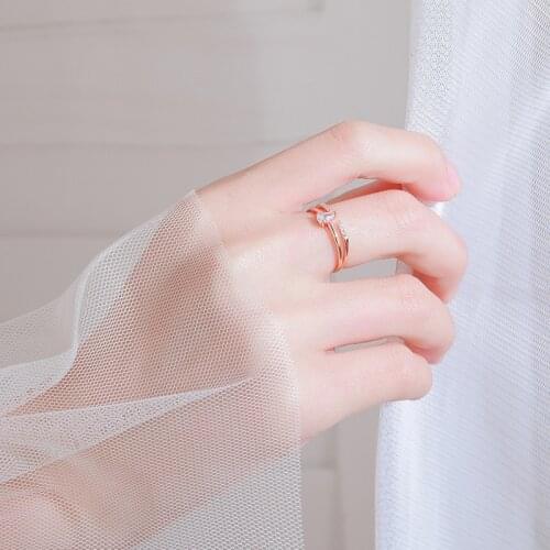 Water Drop Zircon Rings For Women Opening Adjustable Double-layer Simple Fashion New Hot Sale Girlfriend Gift Jewelry BOYULIGE