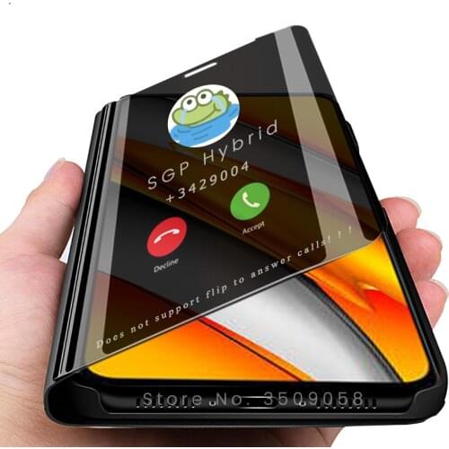 Luxury Smart Mirror Magnetic Stand Flip Coque For Xiaomi Poco F3 Case Cover For Poxo Poko F 3 6.67" Bracket Protect Shell Fundas