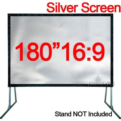 Gray PVC Metal Silver Projection Screen 180 Inches 16:9 Curtains Film With Eyelets Border No Stand Frame