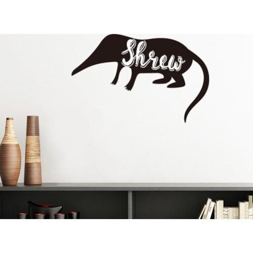 Shrews Black And White Animal Silhouette Removable Wall Sticker Art Decals Mural DIY Wallpaper for Room Decal