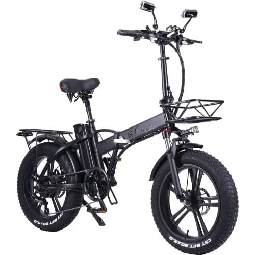 Rearview Mirror Turn Signal Folding Electric Bicycle 750w Ebike 20 inch Fat Tire Bicycle 48V 15AH Lithium Battery Strong Bicycle