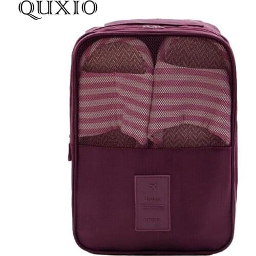 New Women Shoes Storage Travel Bag Portable Organizer Mesh Solid Bag Shoe Sorting Pouch Hold 2 Pairs Waterproof 6 Colors FLL01