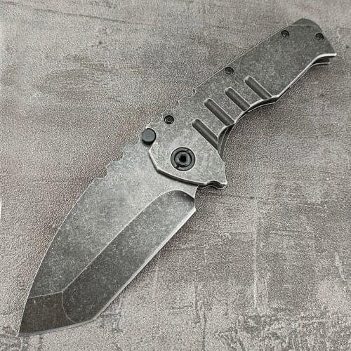 Free Shipping CNC Stone Wash Finish D2 Steel Sharp Blade Outdoor Folding Tactical Knife G10 Handle Camping Survival EDC Tool