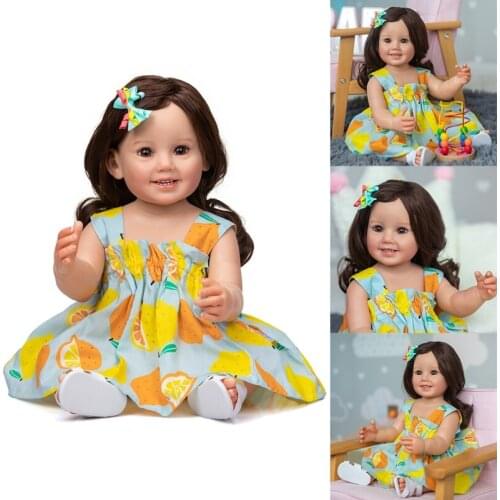 55cm/21in Waterproof Cuddle Doll with Rooted Hair Vinyl Body Vivid Caucasian Reborn for Infant Baby Girls Boys Companies