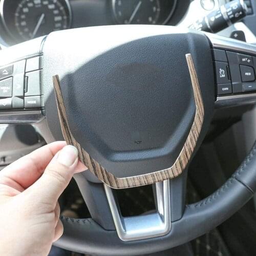 Sands Wood Grain Car Steering Wheel Sequins Decoration Strip Trim 1pc For Land Rover Discovery Sport 2015-2017