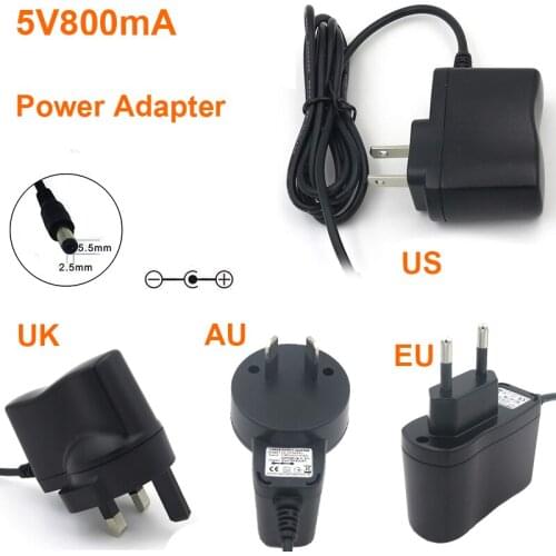 1PCS High quality 5V 800mA US/EU/UK/AU Plug Universal Charger Power Adapter with 1.5m Cable 5.5*2.5mm for Router Fast Shipping