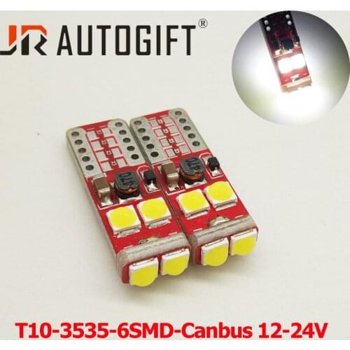 10pcs T10 led canbus 194 W5W 3535 6 LED CANBUS ERROR FREE 12-24V Car Wedge Tail Side Bulb Auto Parking Light Source Car-styling