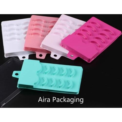 100pcs/lot 5paris Empty Fake Eyelashes Storage Container DIY Colored Elegant Cosmetic Eyelashes Case Eye Beauty Tool
