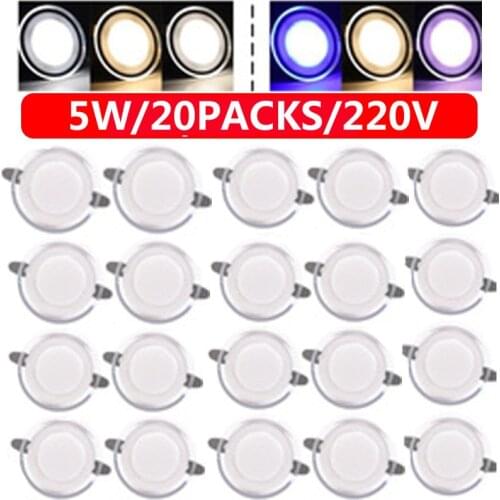 20Pcs 220V 9W 3 Color Dimmable Led Downlight Spot Light Led Ceilling Lamp Indoor Ceilling Light Recessed Downlamp Home Lighting