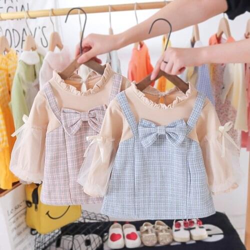 2021 Spring Newborn Baby Girl Clothes Plaid Long Sleeve Princess Dress for Baby Girls Clothing Infant Birthday Dresses Vestidos