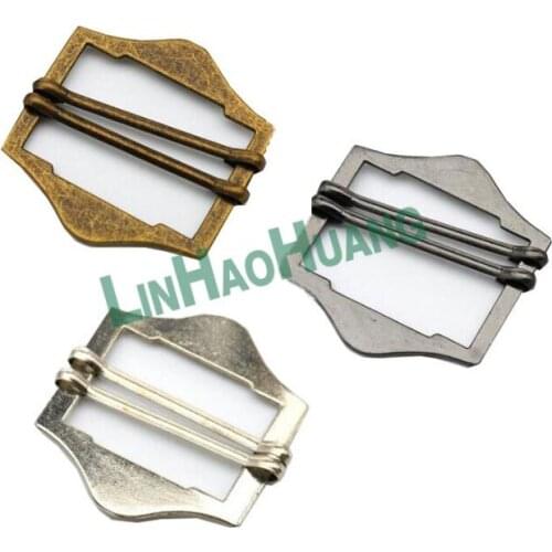 50pcs/lot 35mm metal alloy buckle double slide adjustable pin buckle nickle/black/bronze free shipping 2016070903