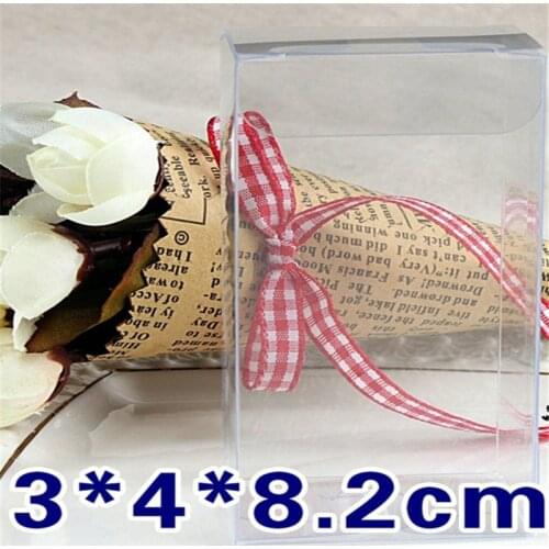 50pcs per lot 3*4*8.2cm Transparent Plastic Box Gift Packaging display Lipstick Perfume Cosmetics Girl Supplies