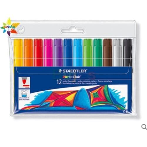 Staedtler Watercolor pen 340 WP12 12 color CE bold color pen 3mm compression fiber pen childrens watercolor pen art supplies