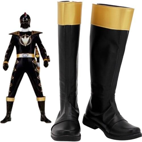 Bakuryuu Sentai Abaranger Abare Black Asuka Cosplay Boots Black Shoes Custom Made