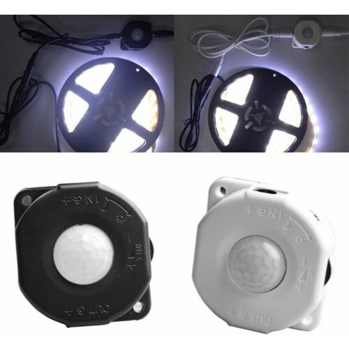 BGEKTOTH Automatic DC 12V-24V 6A Infrared PIR Motion Sensor Switch For LED light Lamp 2 Color