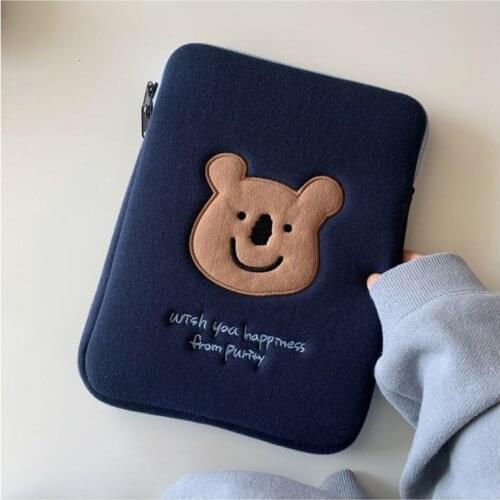 Tablet Case Cute Cartoon Korean Version of ins Cute Little Koala Embroidered iPad Tablet Computer Case 11inch Fashion Style Bag