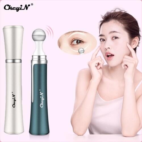 CkeyiN Face Eye Massager Pen Vibration Lips Massage Relieves Dark Circles Fatigue Puffiness Fine Lines Wrinkles Eye Bag Removing