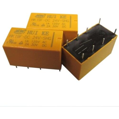 DC 5V/9V/12V/24V Coil DPDT 8 Pin Electromagnetic Relays PCB Type HK19F 2NO 2NC