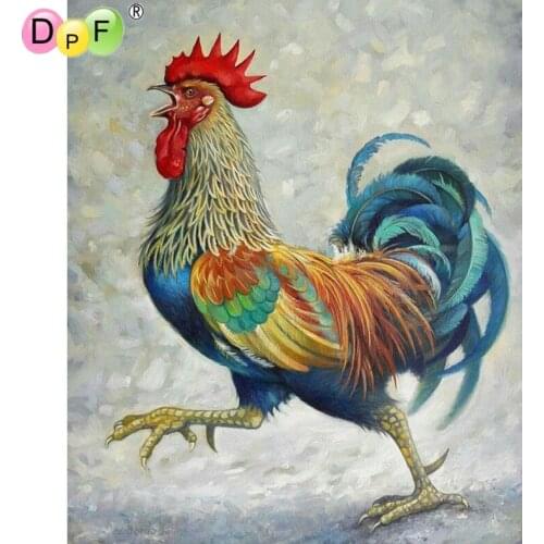 DPF DIY Magic Cube Cross Stitch art crafts running rooster Diamond Embroidery 5D full Round Diamond Painting Mosaic Home Decor