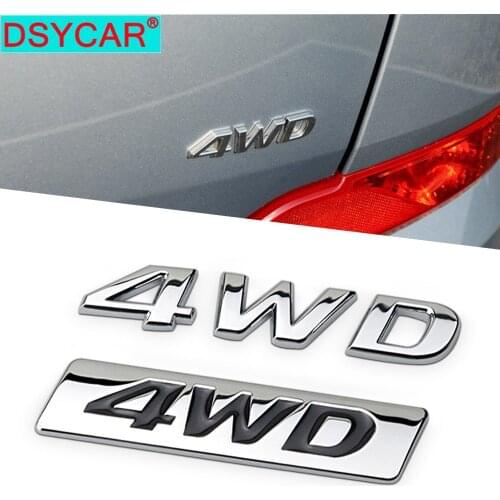 DSYCAR 1Pcs Fashion 3D Metal 4WD Car Side Fender Rear Trunk Emblem Badge Sticker Decals for Hyundai IX25 IX35 Tucson Car Styling