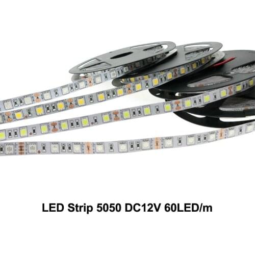 DC12V LED strip 5050 Flexible Light 5M 60led/m RGB,White,Warm white,Cold white,Blue,Green,Red,Yellow,IP20 / IP65 waterproof