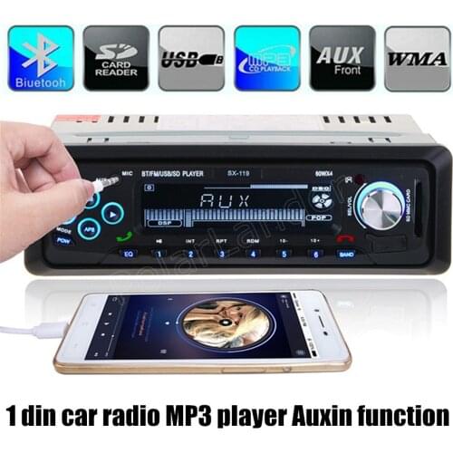 Top sale Handsfree Car Radio Bluetooth Audio Stereo FM Aux Input USB SD Remote control music phone auto 1 din size