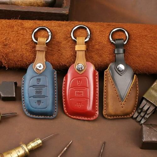 Leather Car Smart Key Cover Case Holder For Hyundai Equus TUCSON Veloster for KIA Sportage Forte Optima Soul Azera Sorento