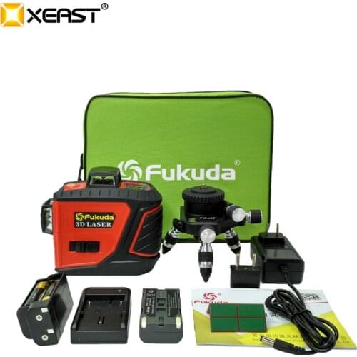 Fukuda 12Lines 3D MW-93T self-Leveling 360 Horizontal And Vertical Cross Super Powerful Red Green Laser level Beam Line