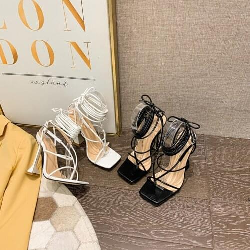 Summer Brand Design Weave Sandal Sexy Thin High Heel Dress Shoes Slip On Peep Toe Pump Shoes Outdoor Sandal Shoes lace up heels