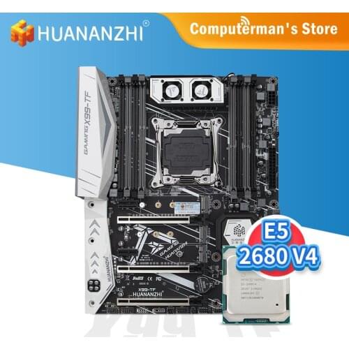 HUANANZHI X99 TF Motherboard combo kit set Intel XEON E5 2680 V4 support DDR3 DDR4 RECC NON-ECC memory M.2 NVME USB3.0 ATX