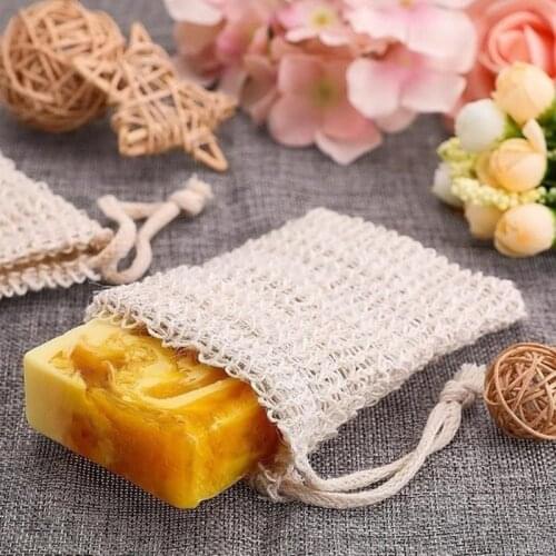 1PC Fashion Nice Natural Ramie Shower Exfoliator Sponge Pouch Net Comfortable Bubble Blister Mesh Soap Saver Foaming Bag