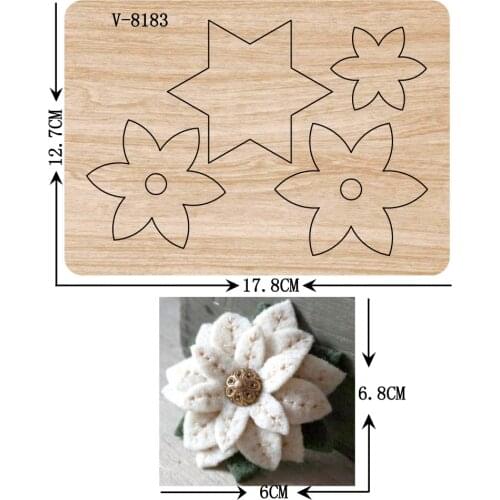 New Flowers wooden dies cutting dies for scrapbooking Multiple sizes V-8183