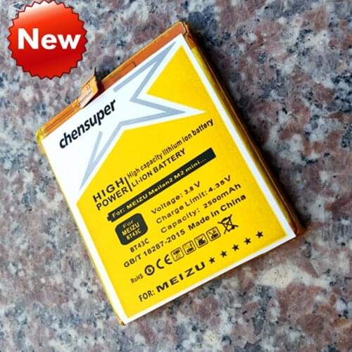 NEW chensuper 2500mAh BT43C Battery for Meizu Meilan 2 M2 mini M2mini Batterie Batterij Bateria