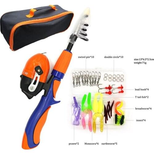 Portable Telescopic Fishing Pole Set Lightweight Fishing Reel Comfortable Grip Fishing Rod And Line Kit For Beginners Children
