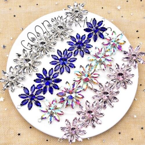 Sewing On Rhinestone Applique 4.3X20.5Cm Silver Base Clear Crystal Diamond Patches Sticker Diy Garment Wedding Dress Shoes Hats