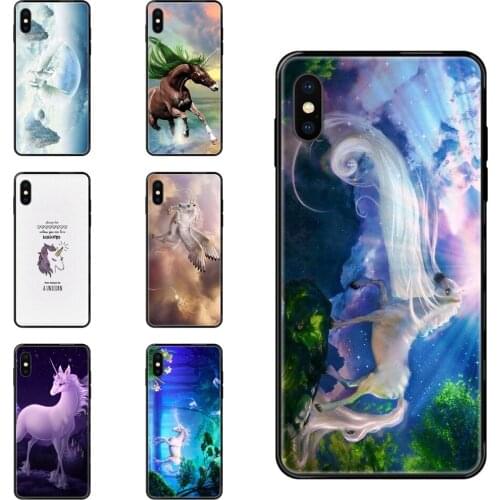 Soldes For Galaxy A5 A6 A7 A8 A10 A10S A20 A20S A20E A21S A30S A40 A50 A70 A71 A70E 2017 2018 Fantasy Horse Unicorn Black Soft