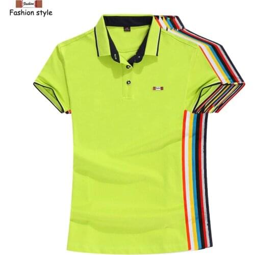 Fashion 2019 Summer Womens short sleeve polos shirts S-3XL cotton casual womens brand lapel tees solid color slim female tops