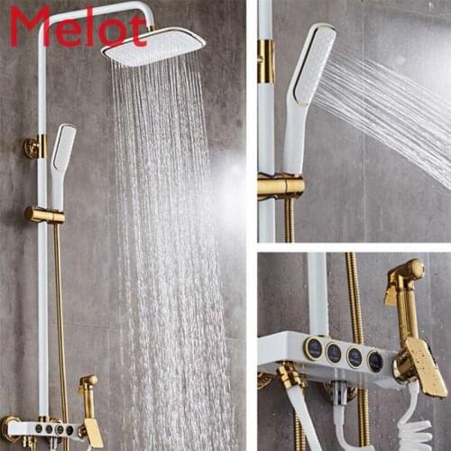Solid Brass 4 Functions Shower Facuet With Spray Gun Hand Spray Shower Faucet Set
