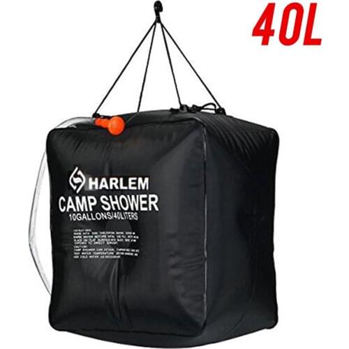 40L Solar Heating Shower Bag Jumbo Size Convenient Camping Shower Bag for Outdoors Travel Hiking Accessories Safe PVC Materials