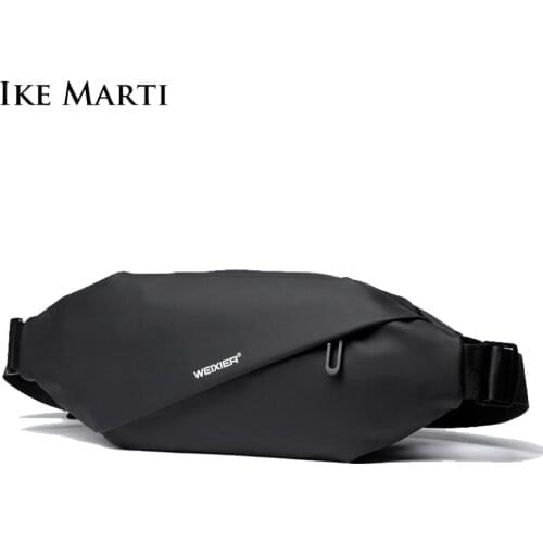 IKE MARTI Mens Waist Bag Leisure Sports Crossbody Chest Bag Mens Fashion Travel Sports Waterproof Running Small Shoulder Bag