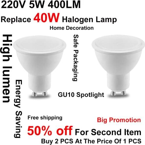 Gu10 Led Lamp Spotlight Bulb Lampara 220v Bombillas Led Lampada Spot Light 5w 6000k For Home Kitchen Bedroom Decoration